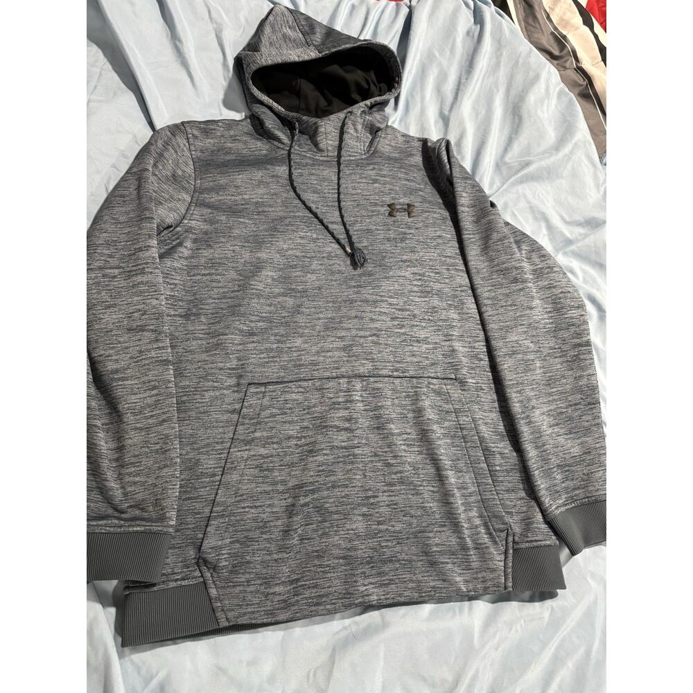 Under Armour Coldgear Blue Gray Pullover Hoodie Men’s Size Medium Read Info